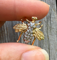 Vintage 14K and Diamond Bee Pin