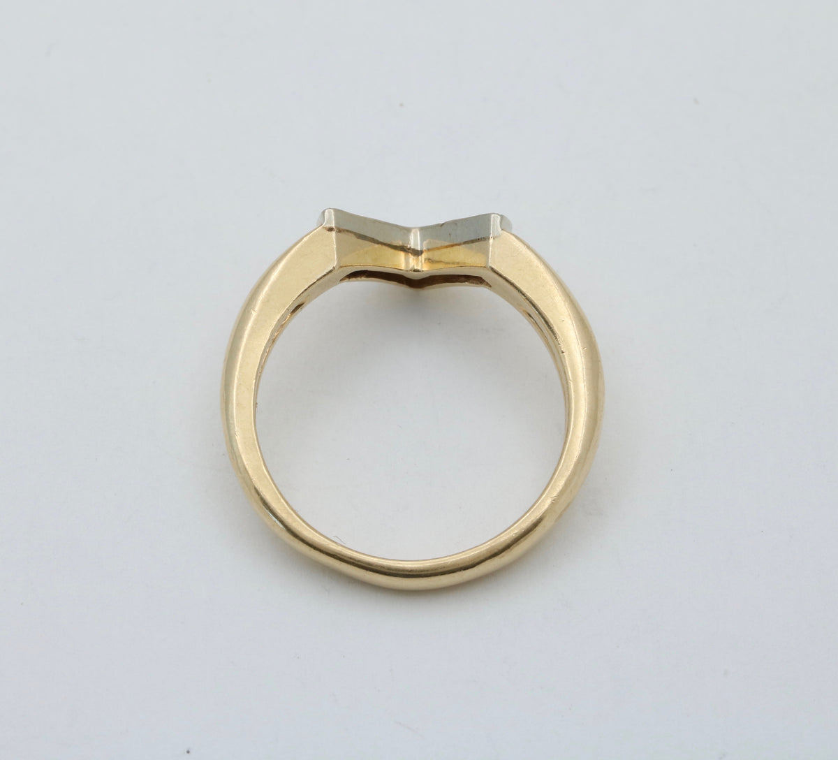 Vintage 14K Gold and Diamond V Band, Ring Jacket