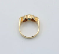 Vintage Blue Topaz and 14K Gold XOXO Ring