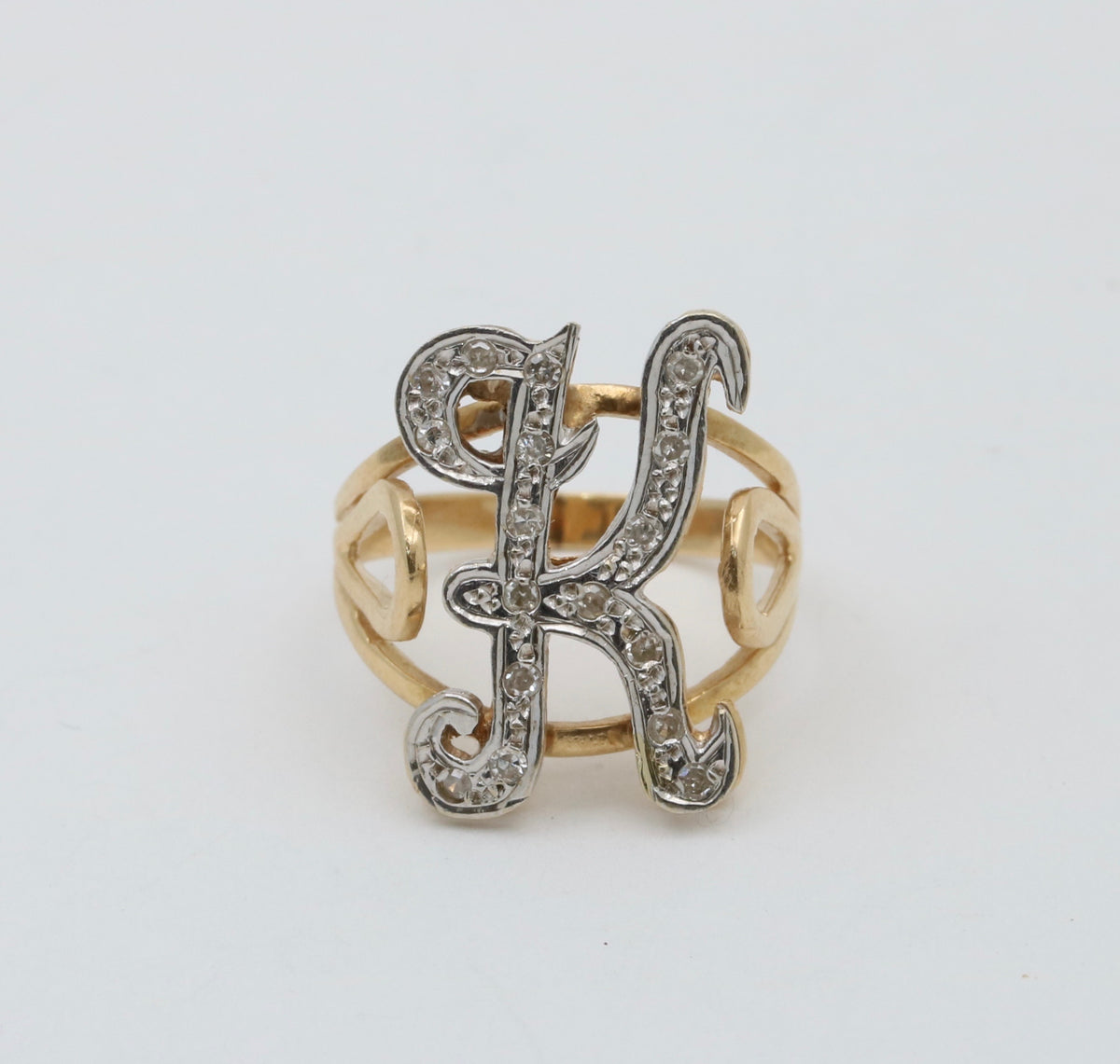 Vintage 14K Gold Initial “K” Ring