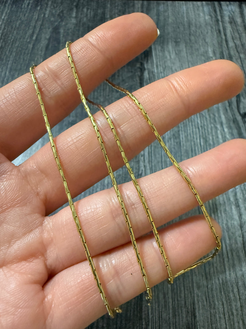 Vintage 14K Gold Tubular Snake Style Chain, 18.5" Long