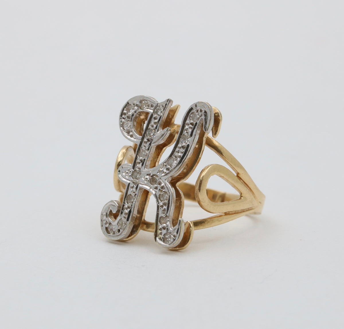 Vintage 14K Gold Initial “K” Ring