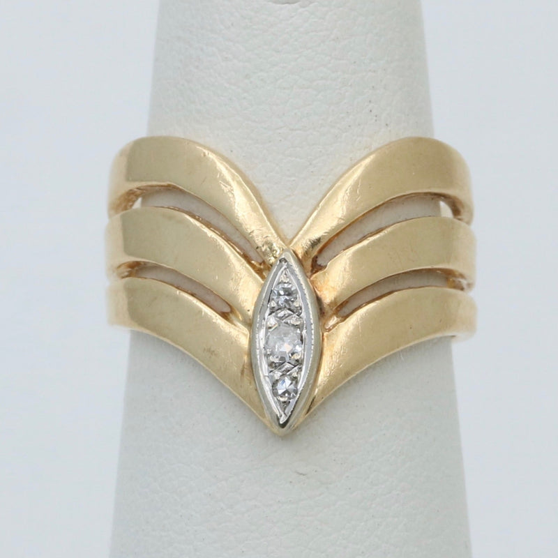 Vintage Diamond and 14K Gold Warrior Ring