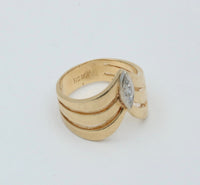 Vintage Diamond and 14K Gold Warrior Ring