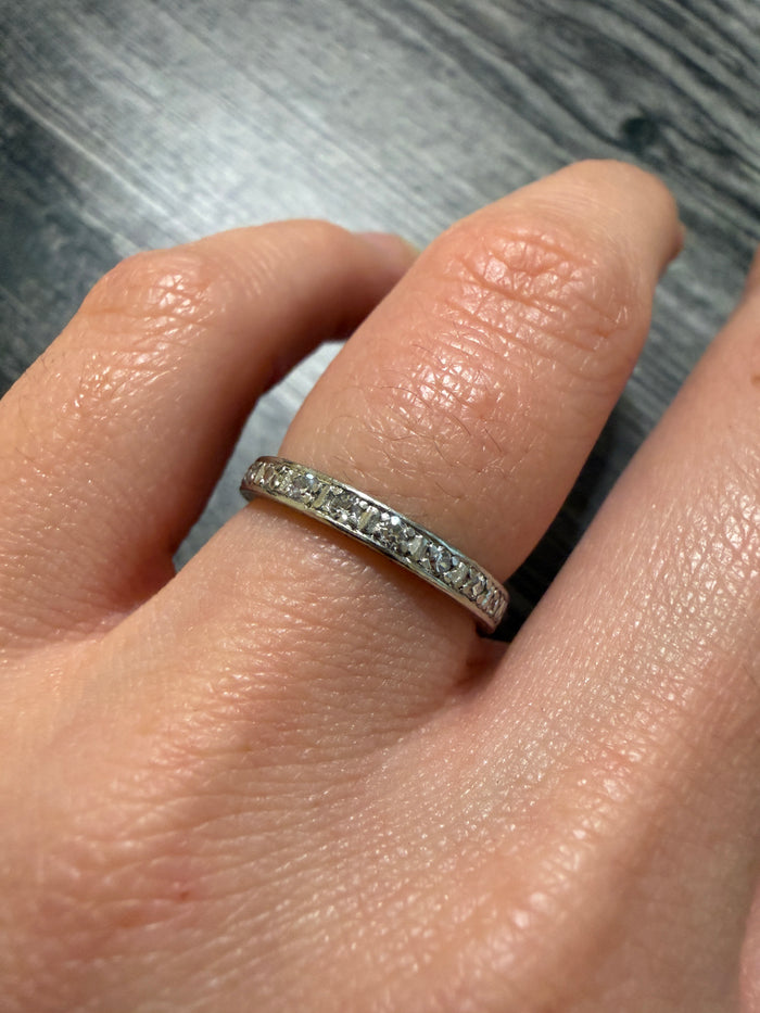 Art Deco Diamond and Platinum Eternity Band