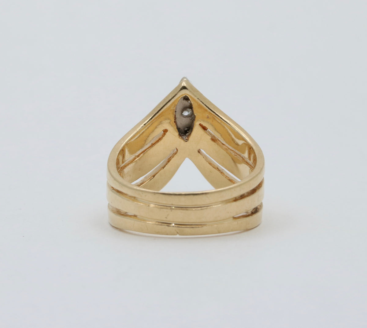 Vintage Diamond and 14K Gold Warrior Ring