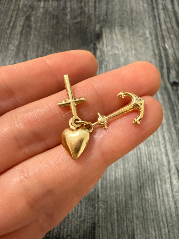 Faith, Hope, and Love 14K Gold Charm