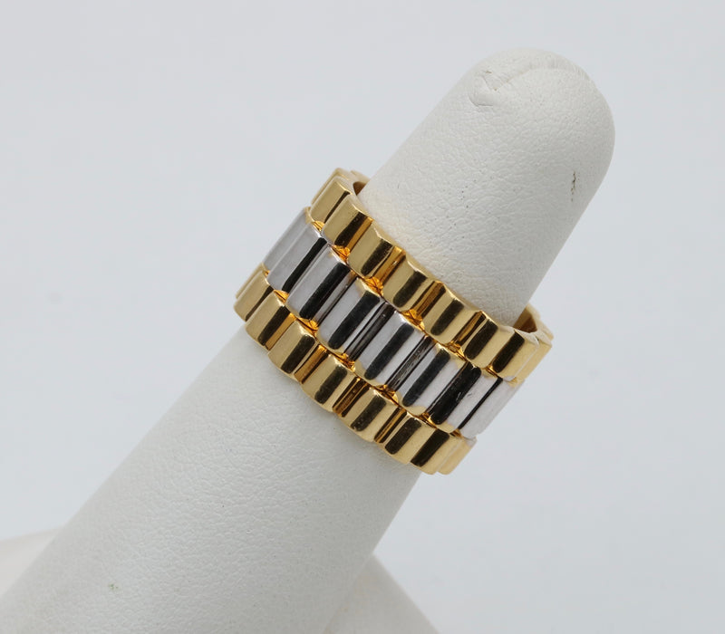 Vintage 14K Two Tone Watch Band Style Band, Size 7