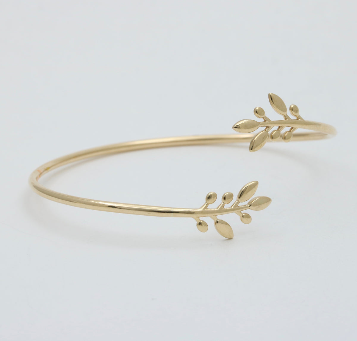 Laurel Leaf 10K Gold Bypass Cuff Bangle