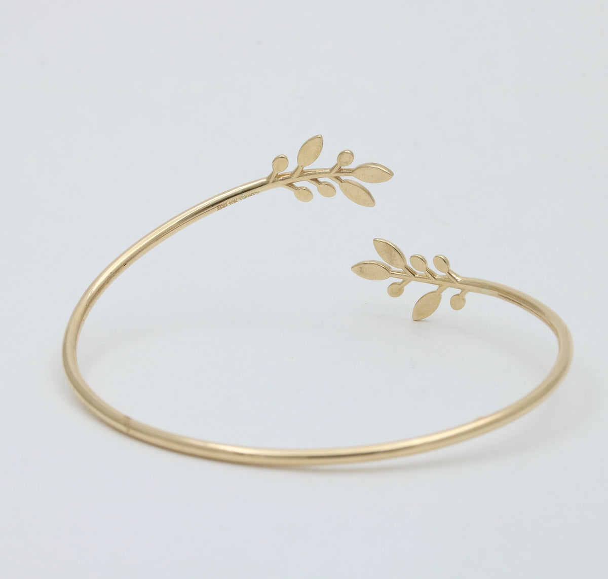 Laurel Leaf 10K Gold Bypass Cuff Bangle