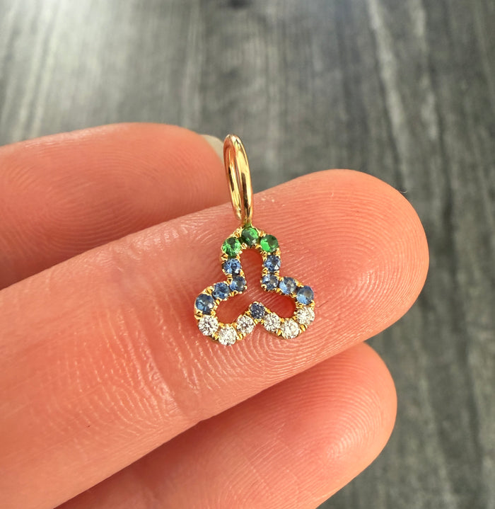 Devon Woodhill Sapphire and Diamond Trefoil Charm