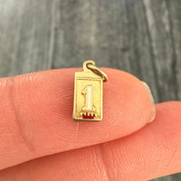 Mini Art Deco Enamel "My Dear" "1 LIEB" Charm