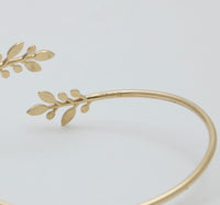 Laurel Leaf 10K Gold Bypass Cuff Bangle