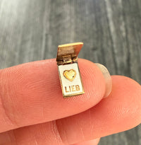 Mini Art Deco Enamel "My Dear" "1 LIEB" Charm