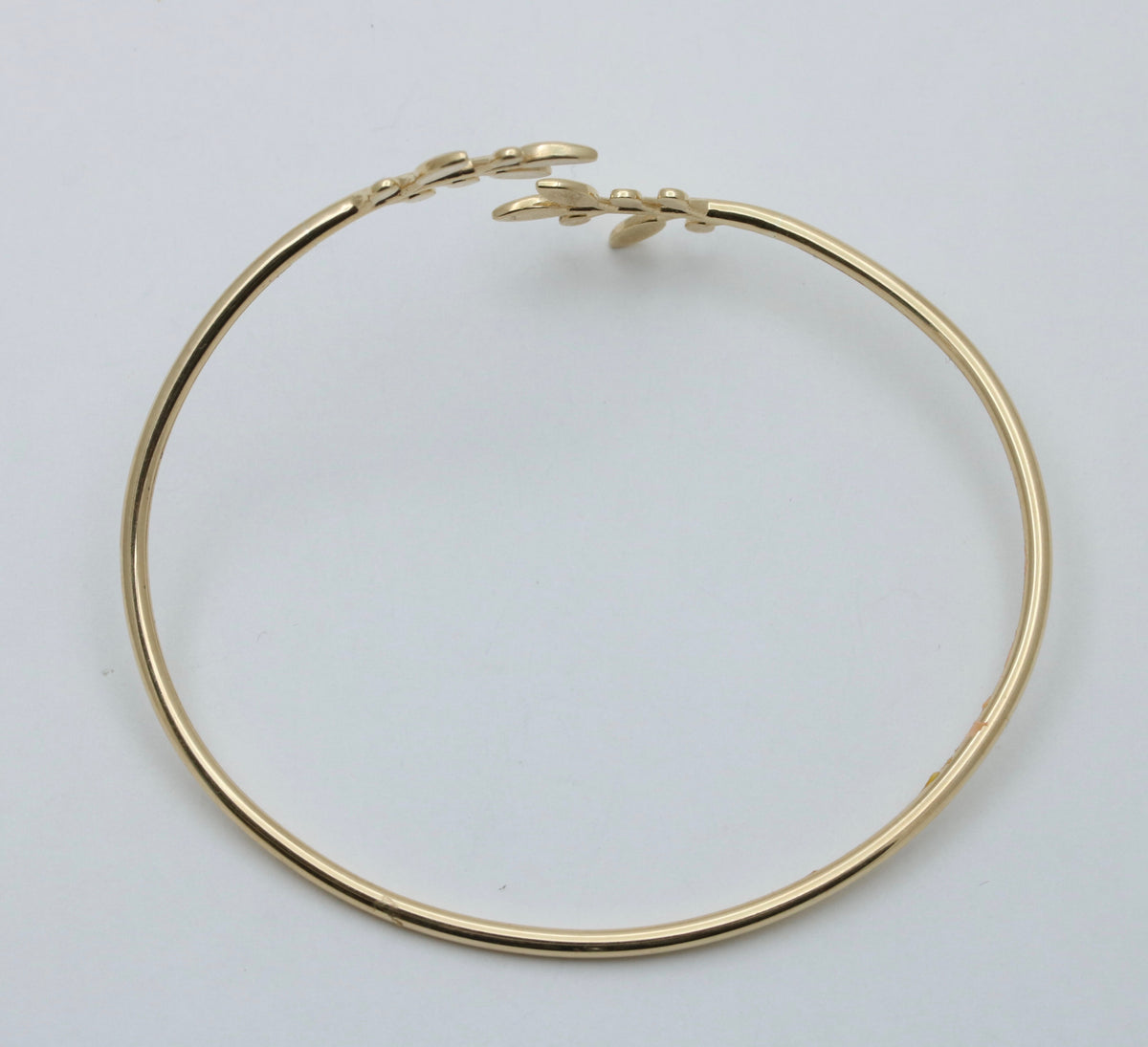 Laurel Leaf 10K Gold Bypass Cuff Bangle