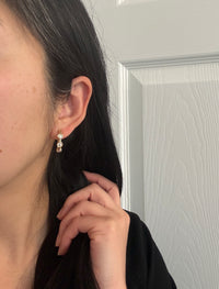 Triple Diamond and 14K Gold Huggie Earrings, 1.22 Carats