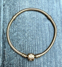Tubular 14K Gold Snake Style Bracelet, 7" Long