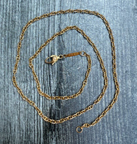 Vintage 14K Gold Mini Mariner Link Chain, 17.5" Long