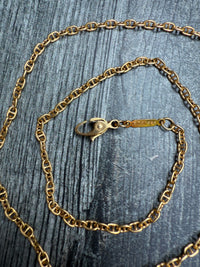 Vintage 14K Gold Mini Mariner Link Chain, 17.5" Long