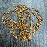 Vintage 14K Gold Mini Mariner Link Chain, 17.5" Long