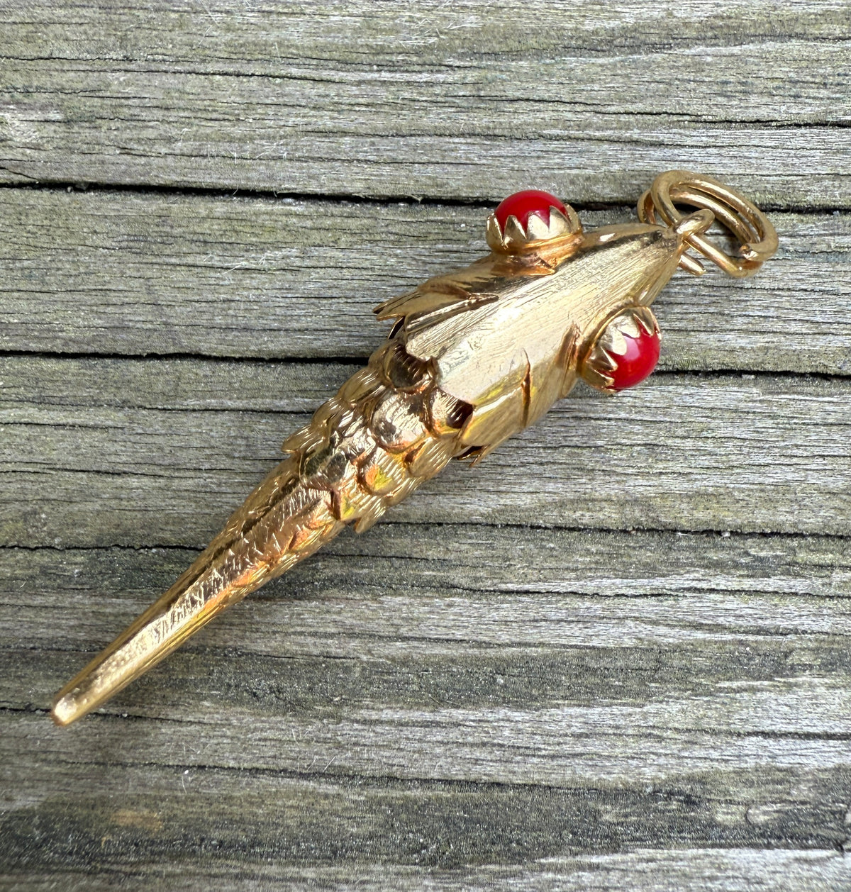 Vintage 18K Gold Articulated Fish Charm