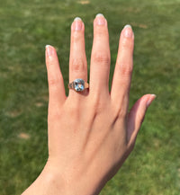 Art Deco Aquamarine and 14K White Gold Ring