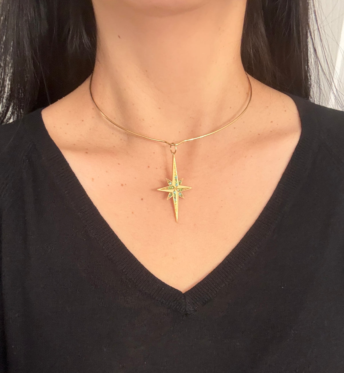 Vintage 14K Gold Wire Collar, 14.4" Circumference