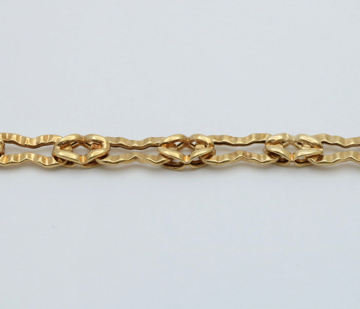 Vintage 14K Crinkle Cut Design Bracelet, 7.5” Long