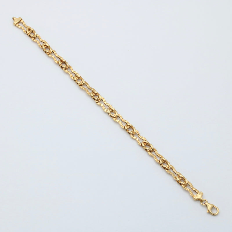 Vintage 14K Crinkle Cut Design Bracelet, 7.5” Long