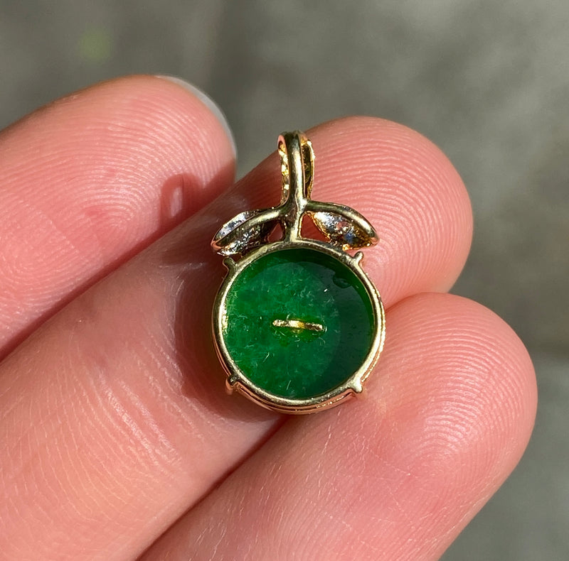 Jade Disc and Diamond Pendant