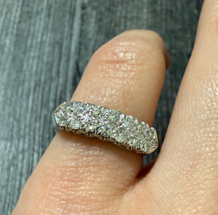 Vintage Double Row Diamond and 14K Gold Band