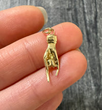 14K Gold Mano Cornuto Charm (S)