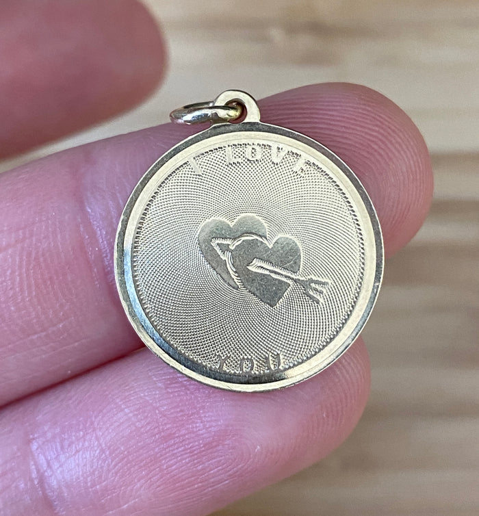 Vintage Larter & Sons I Love You Arrow Through the Heart Charm