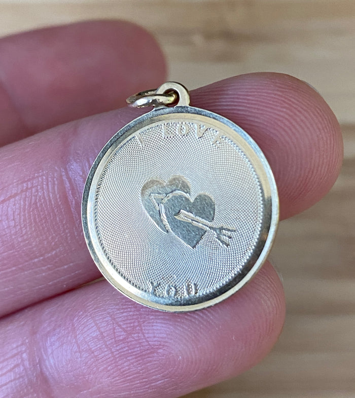 Vintage Larter & Sons I Love You Arrow Through the Heart Charm