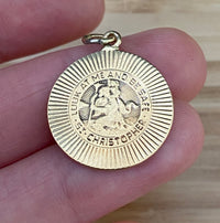Vintage 14K Gold Radiant St. Christopher Charm