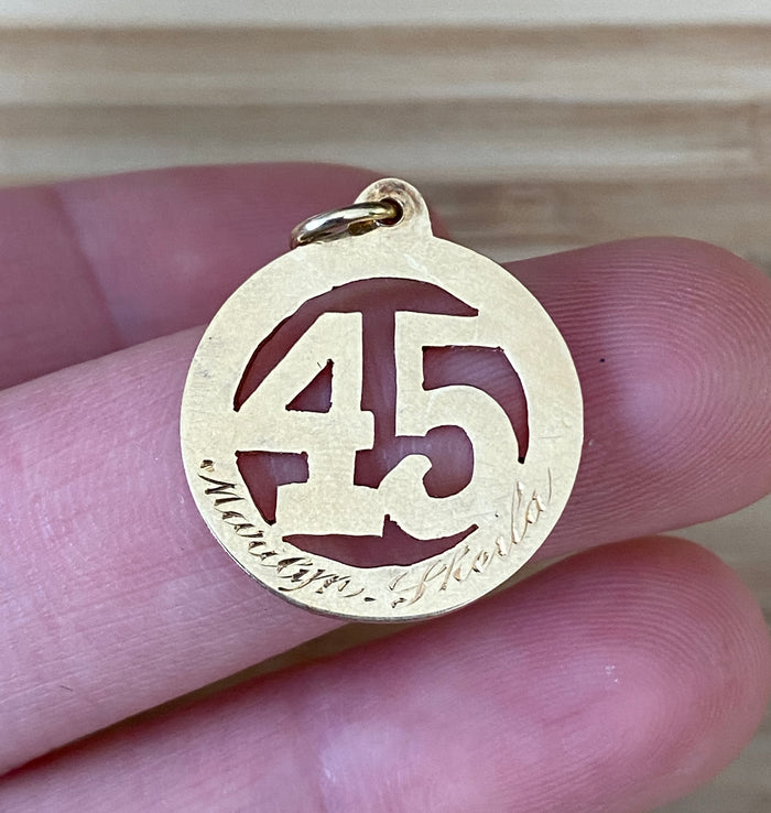 Vintage Number “45” Charm