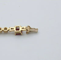 Vintage Rhodolite Garnet and Diamond Bracelet