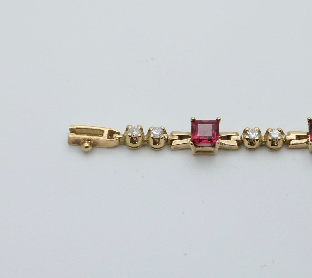 Vintage Rhodolite Garnet and Diamond Bracelet