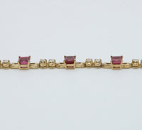Vintage Rhodolite Garnet and Diamond Bracelet