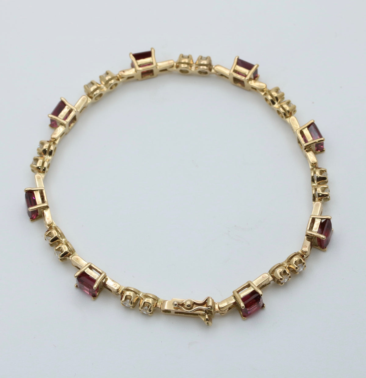 Vintage Rhodolite Garnet and Diamond Bracelet