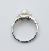 Cultured Pearl and Diamond 14K Gold Ring