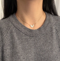 Diamond and 14K Gold "V" Necklace