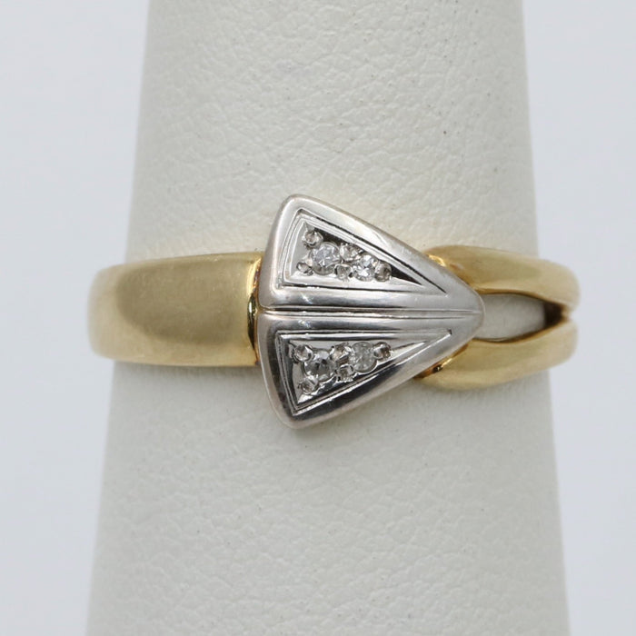 Vintage Diamond and 14K Gold Arrow Band