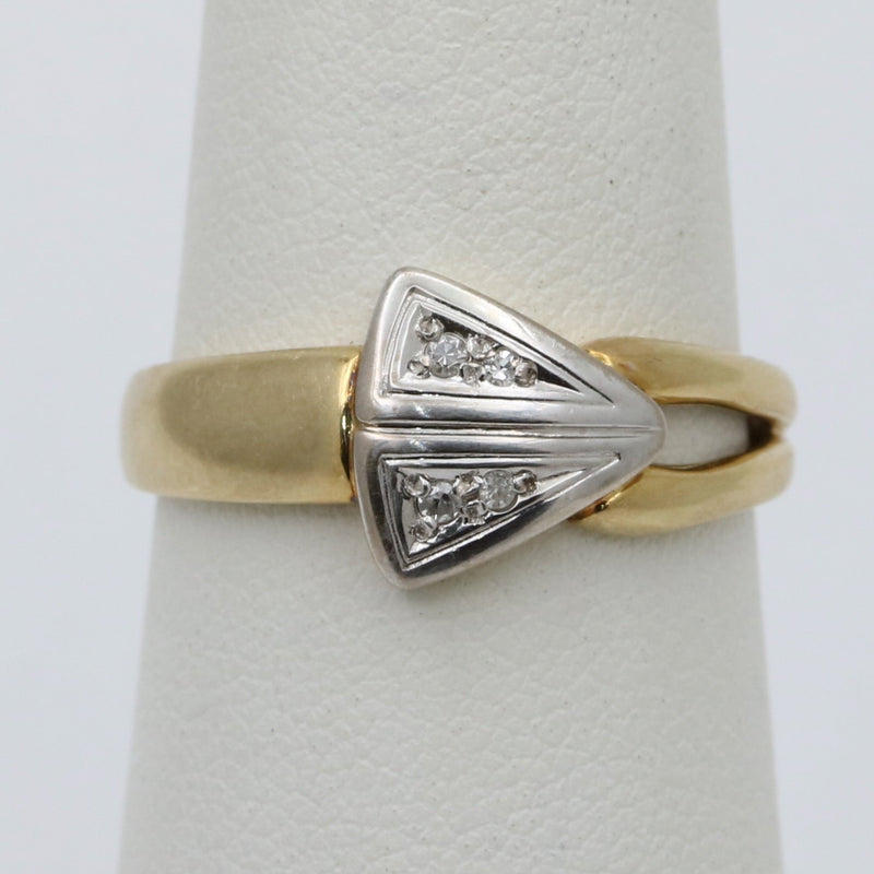 Vintage Diamond and 14K Gold Arrow Band