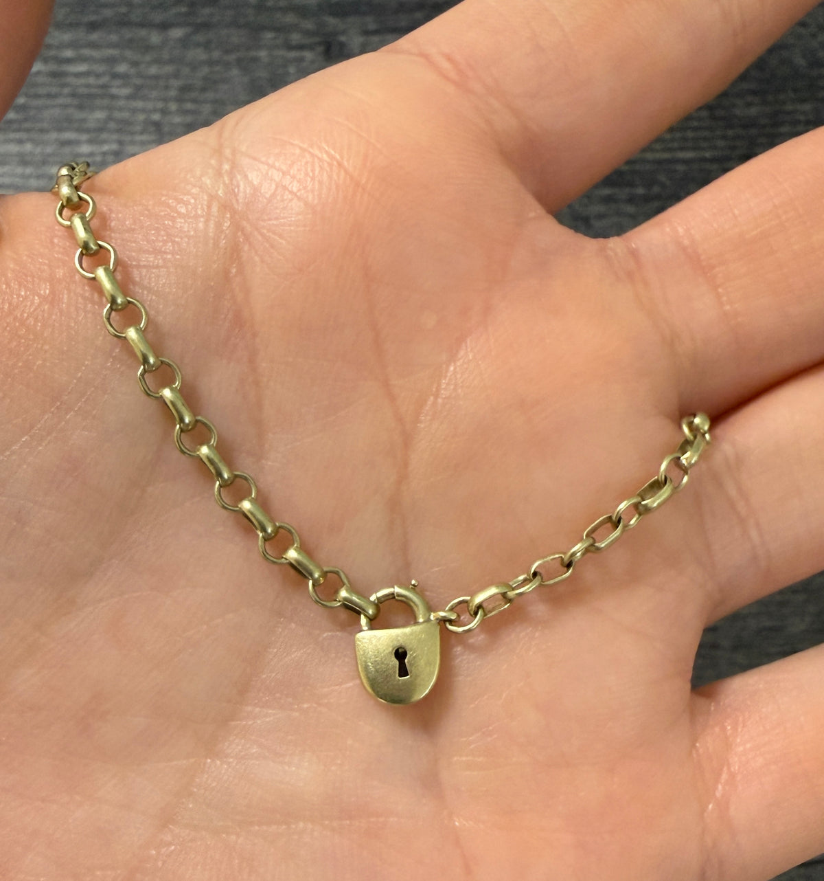 Larter and Sons Art Deco 14K Gold Open Link Padlock Bracelet