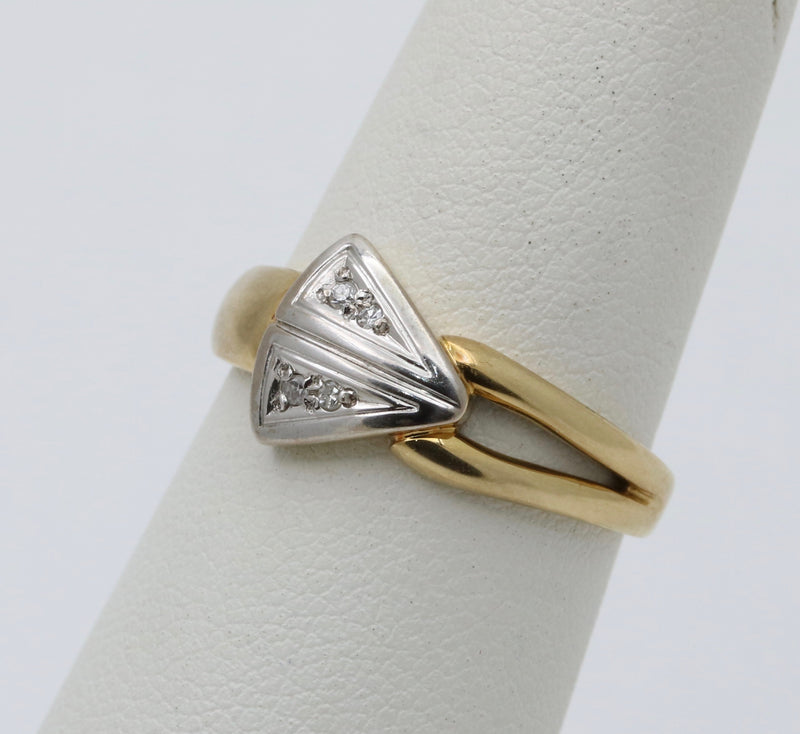 Vintage Diamond and 14K Gold Arrow Band