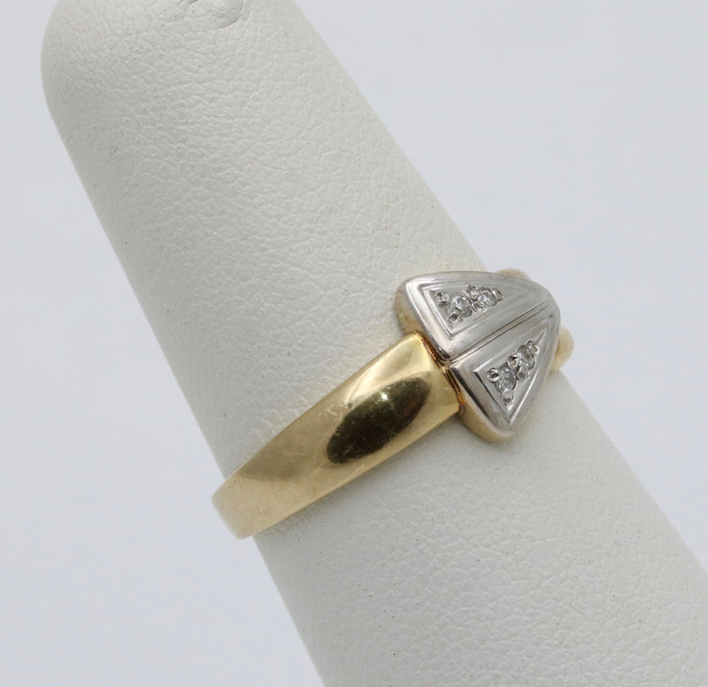 Vintage Diamond and 14K Gold Arrow Band