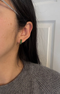 Jade and 14K Gold Huggie Earrings
