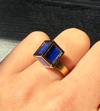 Lapis Cube Ring in 18K Gold