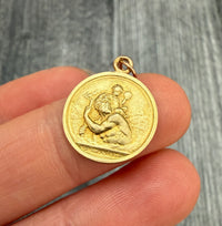 French Becker St. Christopher Medal 18K Gold Charm